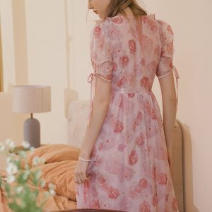 Blurred Roses Ball Dress: Elegant Y2K Aesthetic for Enchanting Evening Events