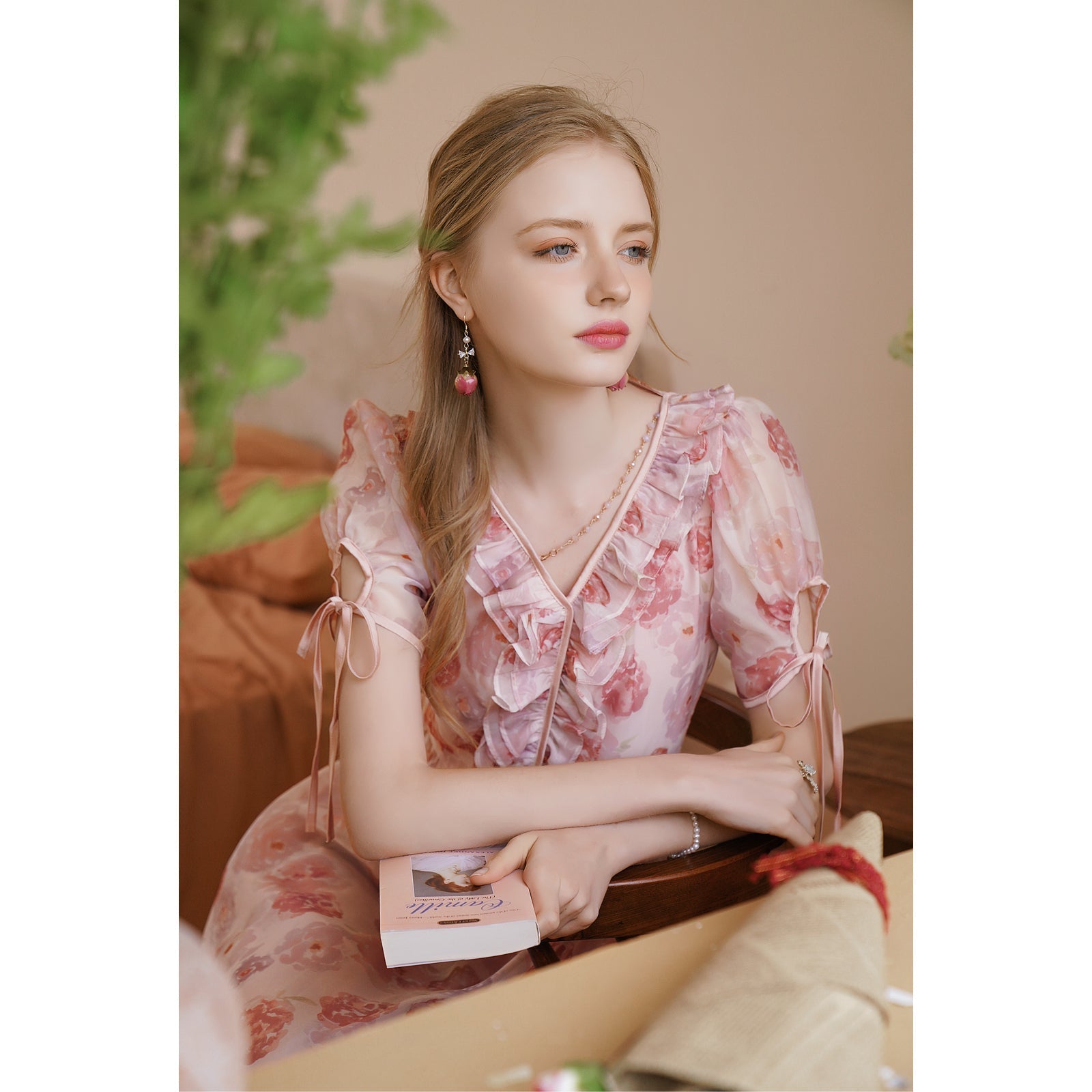 Blurred Roses Ball Dress: Elegant Y2K Aesthetic for Enchanting Evening Events