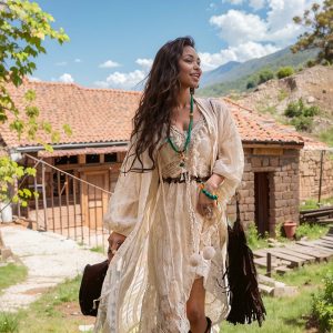 Bohemian Tassel Blouse Dress with Sun Protection - Y2K Aesthetic Fashion Essential