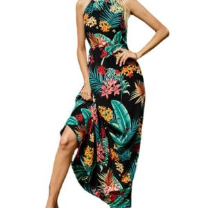 Boho Aesthetic Women's Sleeveless Off-Shoulder Maxi Dress for Effortless Style