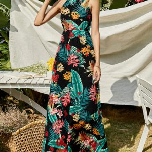 Boho Aesthetic Women's Sleeveless Off-Shoulder Maxi Dress for Effortless Style