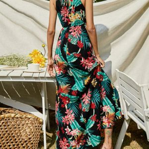 Boho Aesthetic Women's Sleeveless Off-Shoulder Maxi Dress for Effortless Style