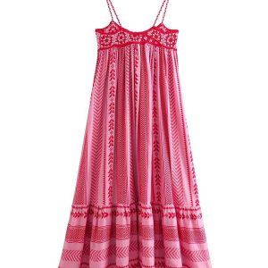 Boho Crochet Patchwork Knitted Slip Dress for Y2K Aesthetic and Coquette Style