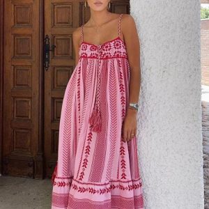 Boho Crochet Patchwork Knitted Slip Dress for Y2K Aesthetic and Coquette Style