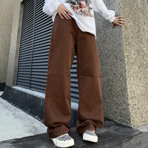 Camora Y2K Loose Wide Leg Jeans for Trendy Grunge and Coquette Aesthetic Outfits