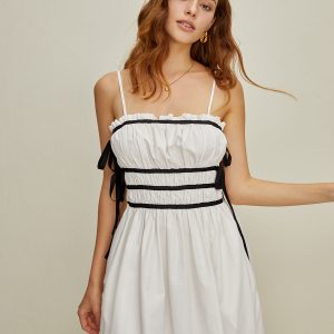 Casual Side-Tie Midi Dress for Y2K Aesthetic, Coquette Style, and Everyday Chic