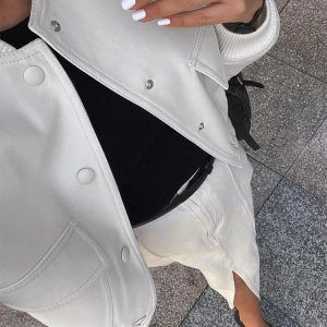 Casual Slim Cotton Jacket for Women - Long Sleeve Short Coat for Autumn Street Style 2023