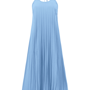 Chic A-hem Pleated Long Dress for Beach Vacations - Y2K Aesthetic Summer Style