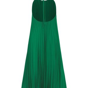 Chic A-hem Pleated Long Dress for Beach Vacations - Y2K Aesthetic Summer Style