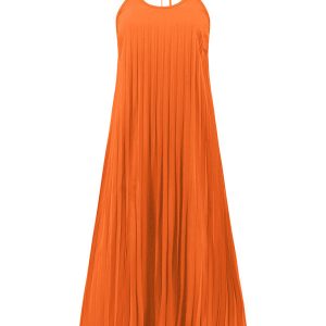 Chic A-hem Pleated Long Dress for Beach Vacations - Y2K Aesthetic Summer Style