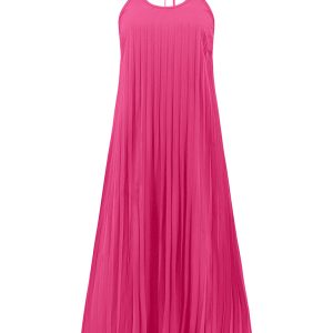 Chic A-hem Pleated Long Dress for Beach Vacations - Y2K Aesthetic Summer Style