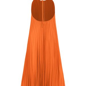 Chic A-hem Pleated Long Dress for Beach Vacations - Y2K Aesthetic Summer Style