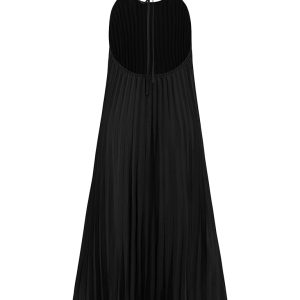 Chic A-hem Pleated Long Dress for Beach Vacations - Y2K Aesthetic Summer Style