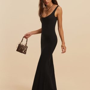 Chic Backless Low Cut Long Dress for Effortless Y2K Style and Coquette Aesthetic