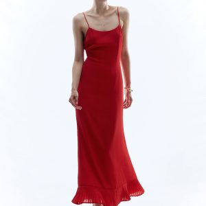 Chic Backless Sleeveless Solid Long Dress for Effortless Y2K Aesthetic Style