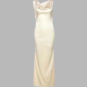 Chic Backless Y2K Maxi Dress for Night Out - Effortless Style & Elegance