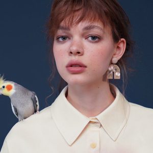 Chic Bird-and-Flower Blouse for a Y2K Aesthetic Look in Nature-Inspired Fashion