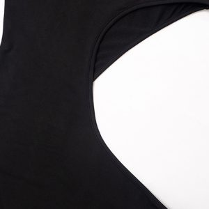 Chic Black Mock Neck Cutout Tank Dress for Y2K Aesthetic and Coquette Style