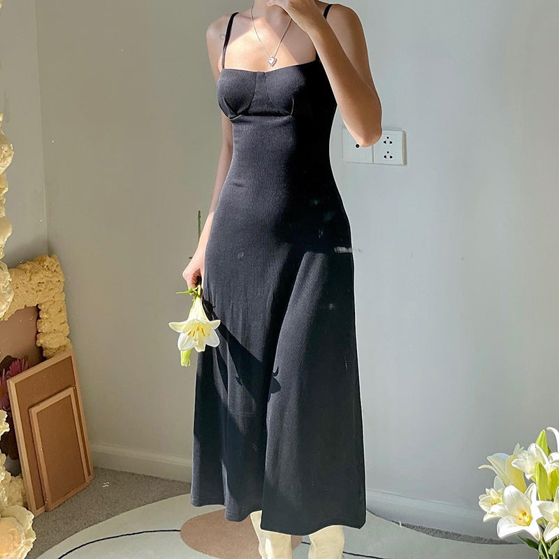 Chic Black Ribbed Bodycon Maxi Dress for Effortless Y2K Style and Aesthetic Outfits