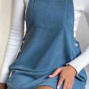 Chic Corduroy Button Strap Dress for Y2K Aesthetic and Coquette Style Outfits