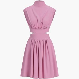 Chic Cutout Sleeveless Dress for Y2K Aesthetic and Coquette Style Enthusiasts