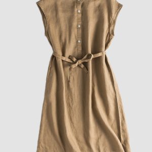 Chic Daisy Linen Dress - Embrace Y2K Aesthetic with Coquette Style and Effortless Elegance