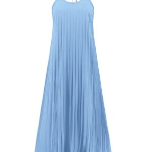 Chic Halter Neck Pleated A-Line Dress for Y2K Fashion and Coquette Aesthetic Styles