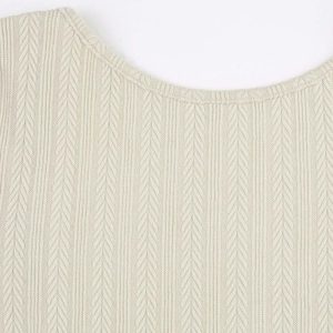 Chic Long Flare Sleeve Backless Cable Knit Dress for Y2K Fashion Lovers