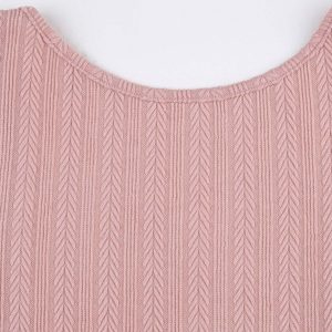 Chic Long Flare Sleeve Backless Cable Knit Dress for Y2K Fashion Lovers