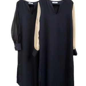 Chic Loose Casual Paneled Long-Sleeved Dress for Effortless Y2K Aesthetic Style