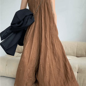 Chic Loose Open Back Maxi Sleeveless Jumpsuit for Effortless Y2K Aesthetic Style