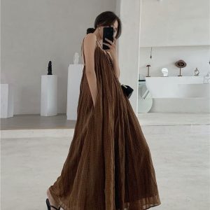 Chic Loose Open Back Maxi Sleeveless Jumpsuit for Effortless Y2K Aesthetic Style