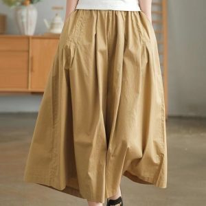 Chic Loose Wide-Leg Cotton Pants for Effortless Y2K Style and Comfy Aesthetic Outfits