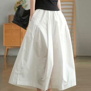 Chic Loose Wide-Leg Cotton Pants for Effortless Y2K Style and Comfy Aesthetic Outfits