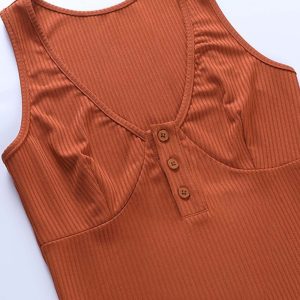 Chic Low Cut Button Down Tank Dress - Y2K Aesthetic Fashion for Effortless Style