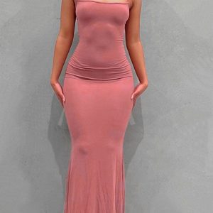 Chic Low Cut Fishtail Pack Hip Dress for Y2K Aesthetic and Coquette Style Lovers