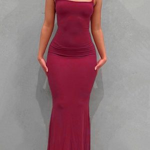 Chic Low Cut Fishtail Pack Hip Dress for Y2K Aesthetic and Coquette Style Lovers