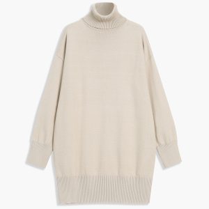 Chic Minimalist Turtleneck Short Sweater Dress for Y2K Aesthetic Fashion Lovers