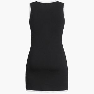 Chic Multi-Pocket Button-Up Sleeveless Sweater Dress for Y2K and Coquette Aesthetic