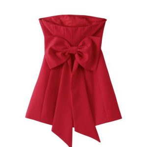 Chic Off-Shoulder Back Bow Mini Dress for Y2K Fashion Lovers and Coquette Aesthetic Enthusiasts