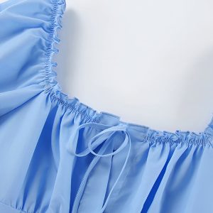 Chic Off-Shoulder Ruffle Trim Dress for Y2K Fashion Lovers and Coquette Aesthetic