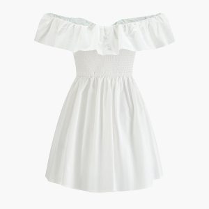 Chic Off-Shoulder Ruffle Trim Dress for Y2K Fashion Lovers and Coquette Aesthetic