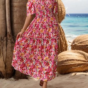 Chic One-Shoulder Printed Dress for Women - Y2K Aesthetic Resort Style Fashion