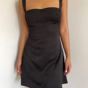 Chic Open Back Sleeveless Mini Dress - Perfect for Y2K Fashion & Coquette Aesthetic