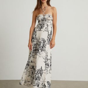 Chic Paris Street Halter Dress - Effortless Y2K Aesthetic for Stylish Outings