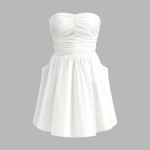 Chic Pockets Strapless Short Dress for Y2K Fashion Lovers - Perfect for Aesthetic Outfits