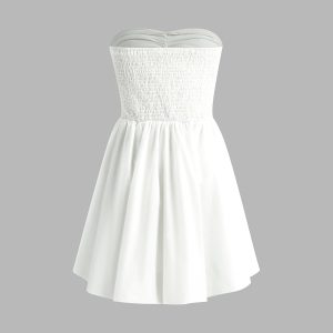 Chic Pockets Strapless Short Dress for Y2K Fashion Lovers - Perfect for Aesthetic Outfits