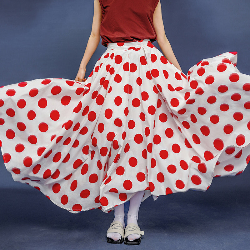 Chic Polka Dot Long Skirt - Y2K Fashion Essential for Coquette and Grunge Aesthetics