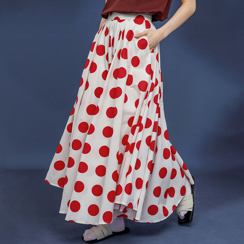 Chic Polka Dot Long Skirt - Y2K Fashion Essential for Coquette and Grunge Aesthetics