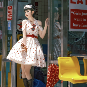 Chic Polka Dot Retro Dress - Y2K Fashion Inspired Vintage Style for Trendy Outfits